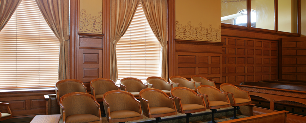 Jury seats in Courtroom