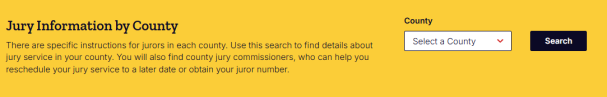 Screen shot of Jury Information by County