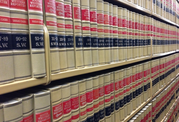 Law books in a library
